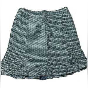 Vintage Geoffrey Beene Women’s 10 Midi Mini Flare Tweed‎ Skirt Blue Y2K 90s
